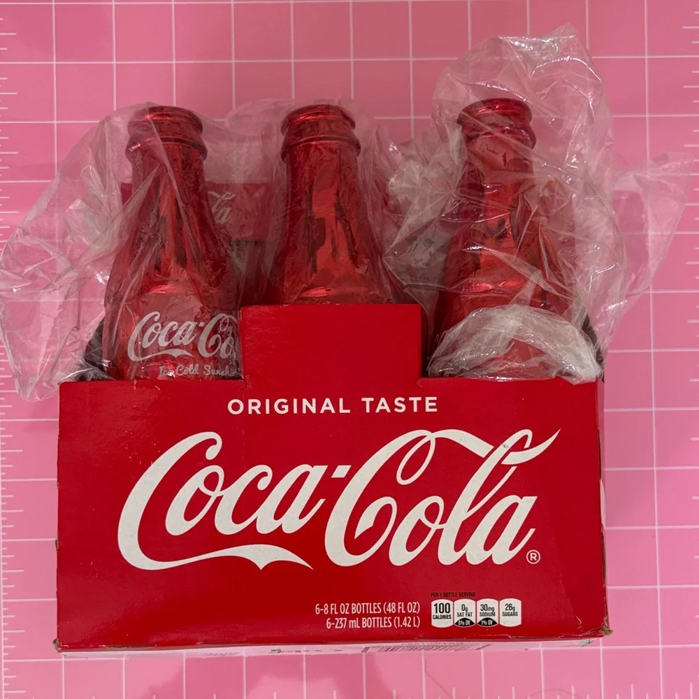 6 ATLANTA Coca Cola Red Bottles Party Pack with Iconic Atlanta Olympics era